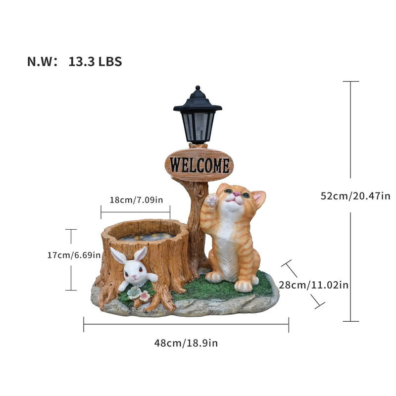Cute Cat Planter Statue Garden Decor by HouseOfZazla