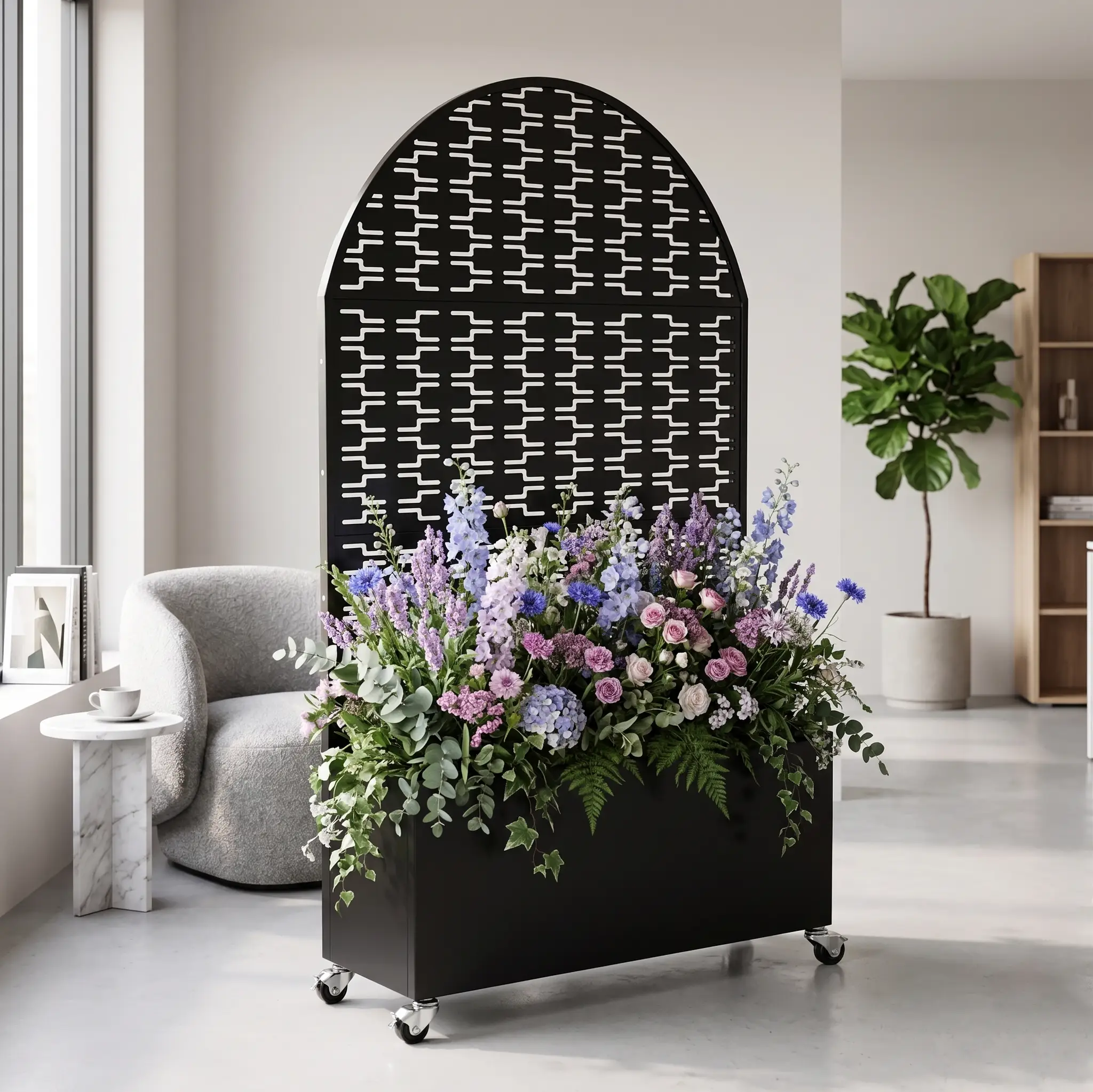 Arched Decorative Privacy Screen with Planter Box by HouseOfZazla