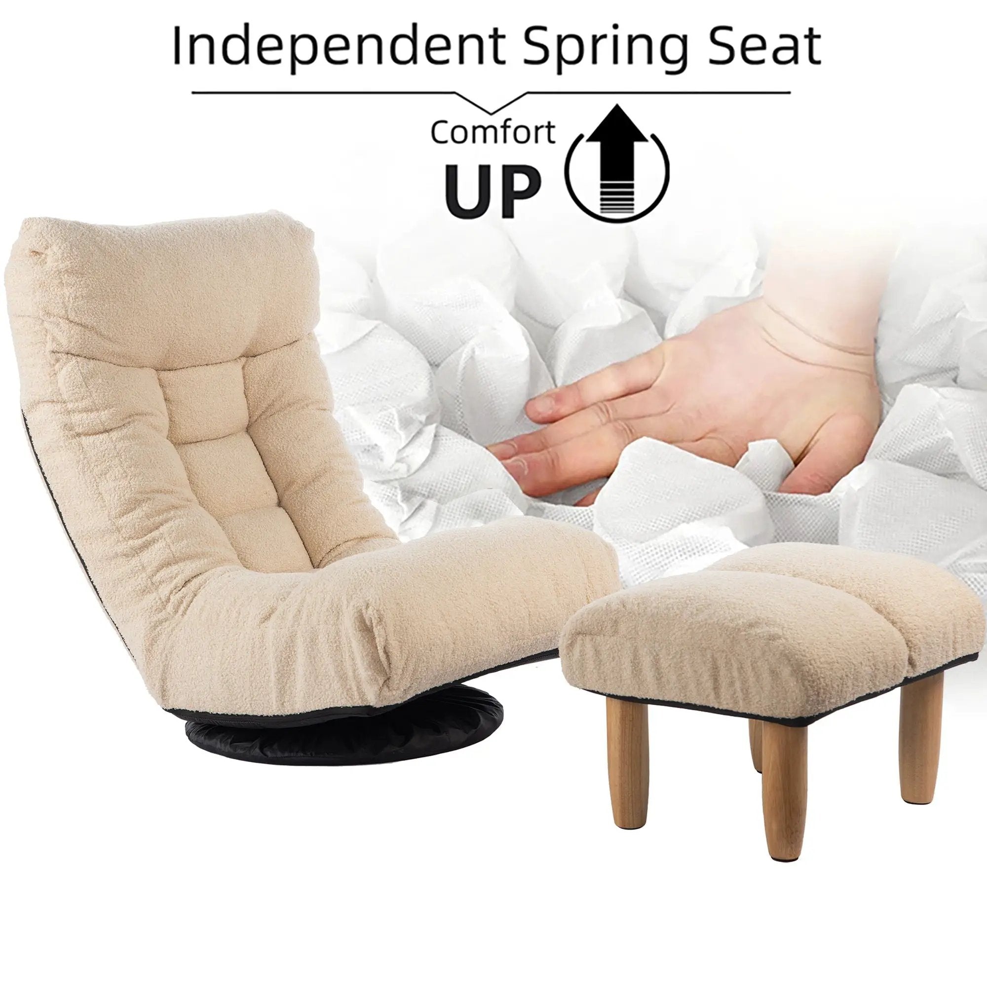 Adjustable Japanese Reclining Floor Chair Sofa With Metal Frame For Living Room by Unique Piece Furniture