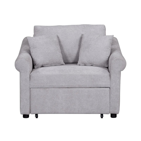 Convertible Sleeper Chair With Adjustable Backrest, 3 In 1 Lounger Chair Turns Into Bed, Single Bed For Living Room