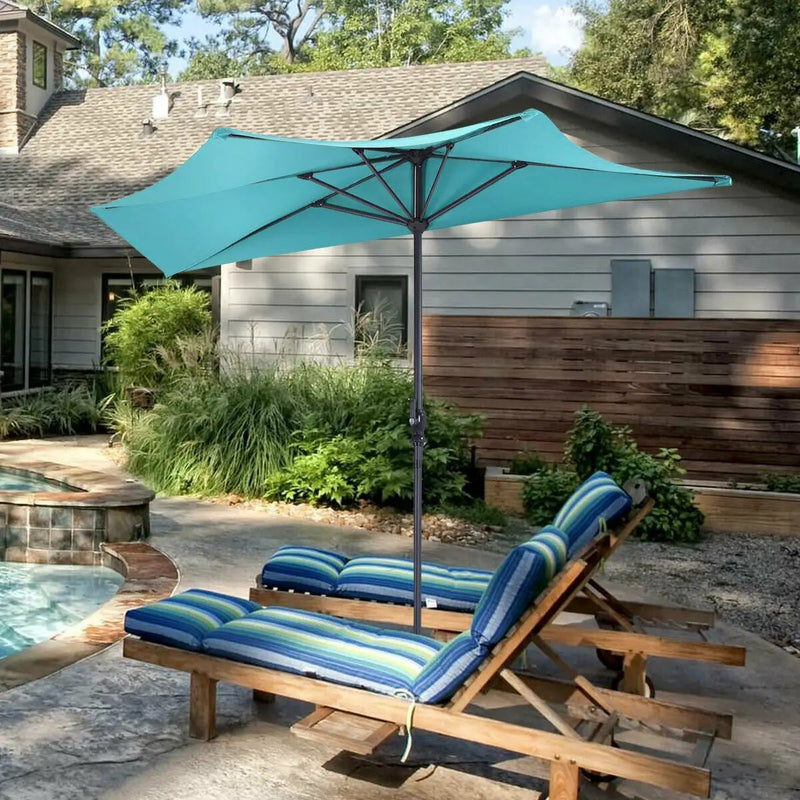 9Ft Patio Bistro Half Round Umbrella by DirectDeals