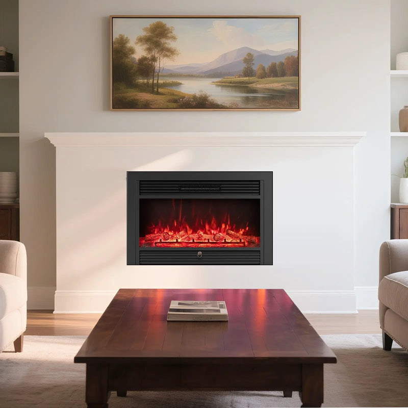 33/36-Inch Electric Fireplace Insert 750W/1500W Recessed Fireplace Heater by DirectDeals