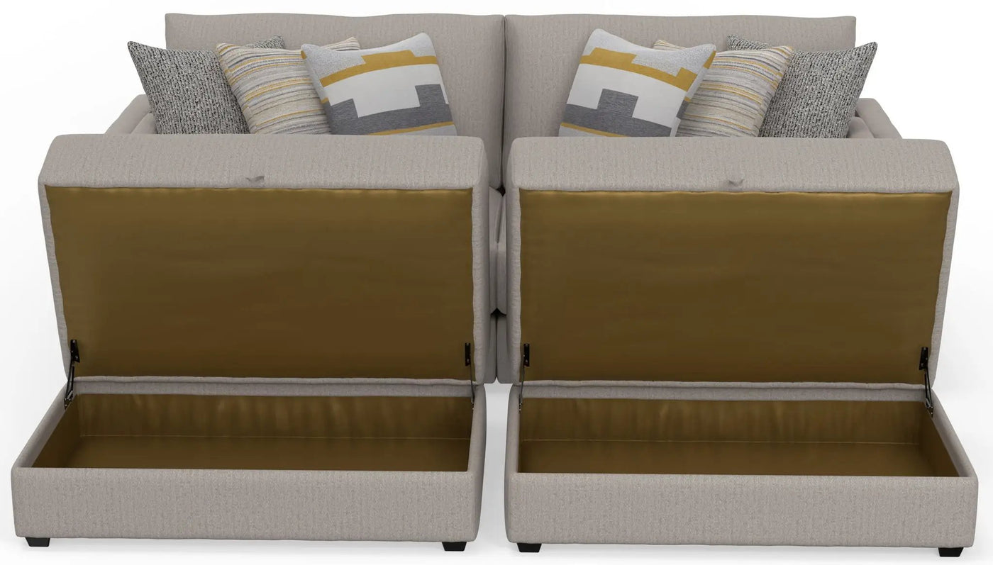 Trevor - Extra Deep Oversized Sofa With Included Storage Cocktail Ottoman by Unique Piece Furniture