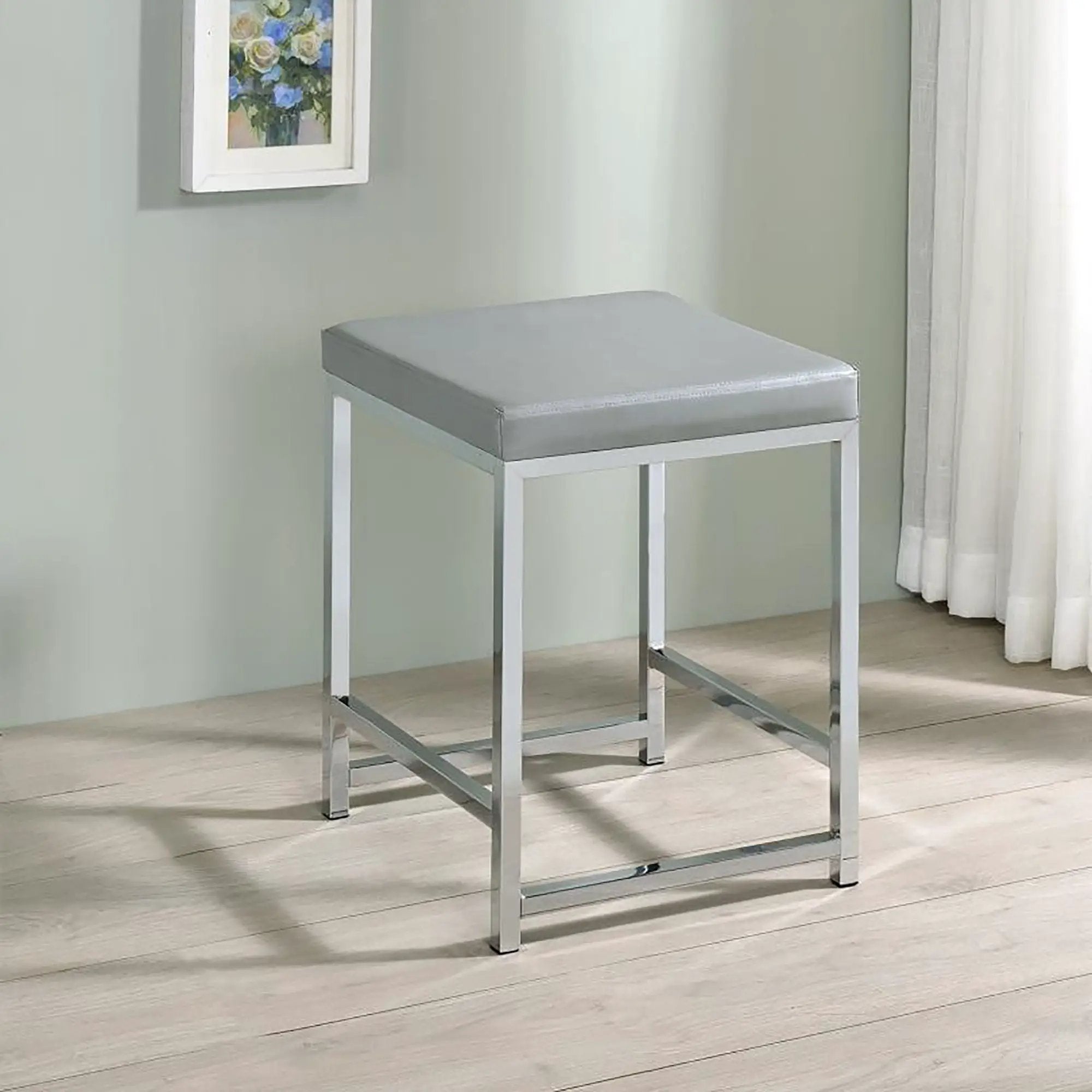 Upholstered Square Vanity Stool by HouseOfZazla