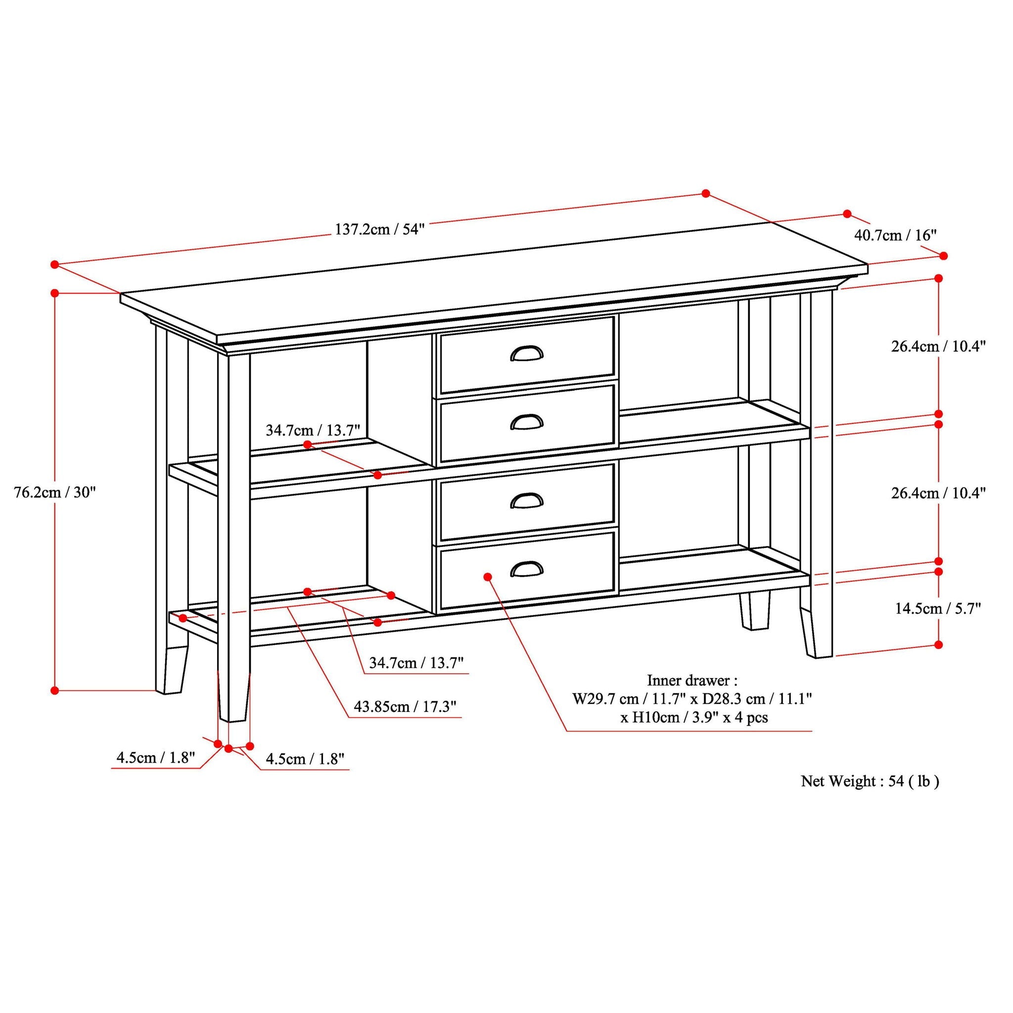 Redmond - Handcrafted Console Sofa Table by HouseOfZazla
