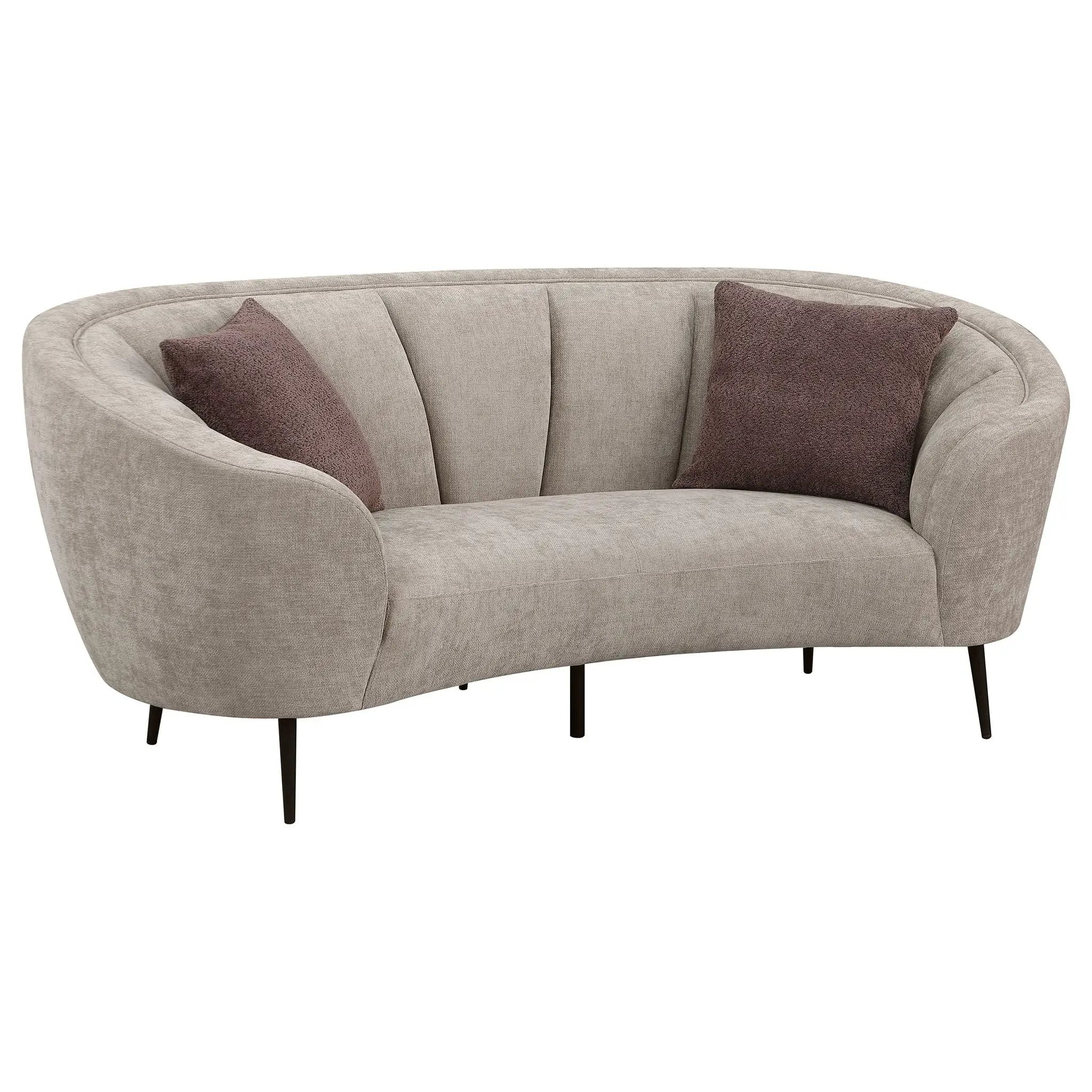 Ellorie 3-piece Upholstered Curved Sofa Set Beige by Unique Piece Furniture