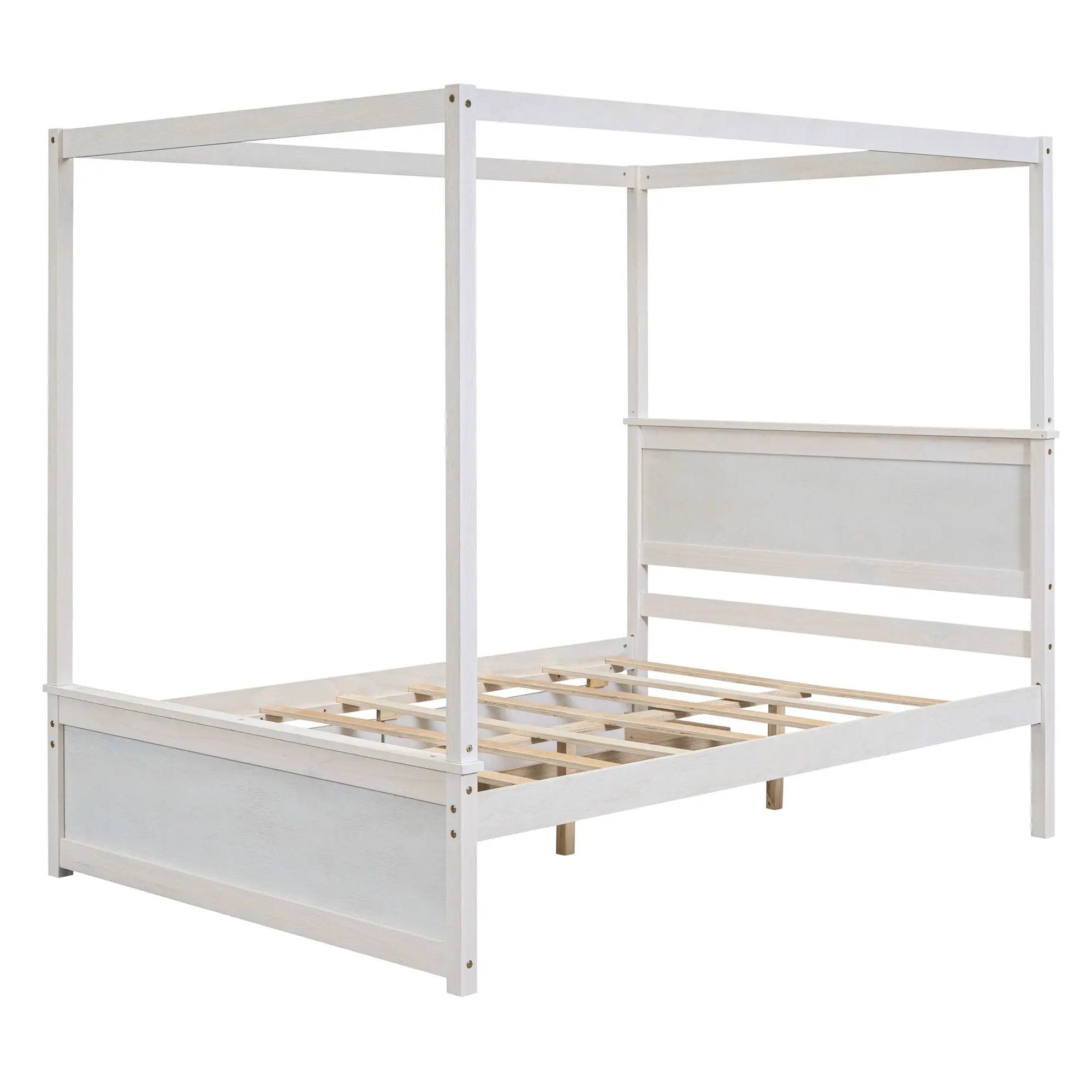 Canopy Platform Bed With Drawers, Support Slats, No Box Spring Needed by Unique Piece Furniture