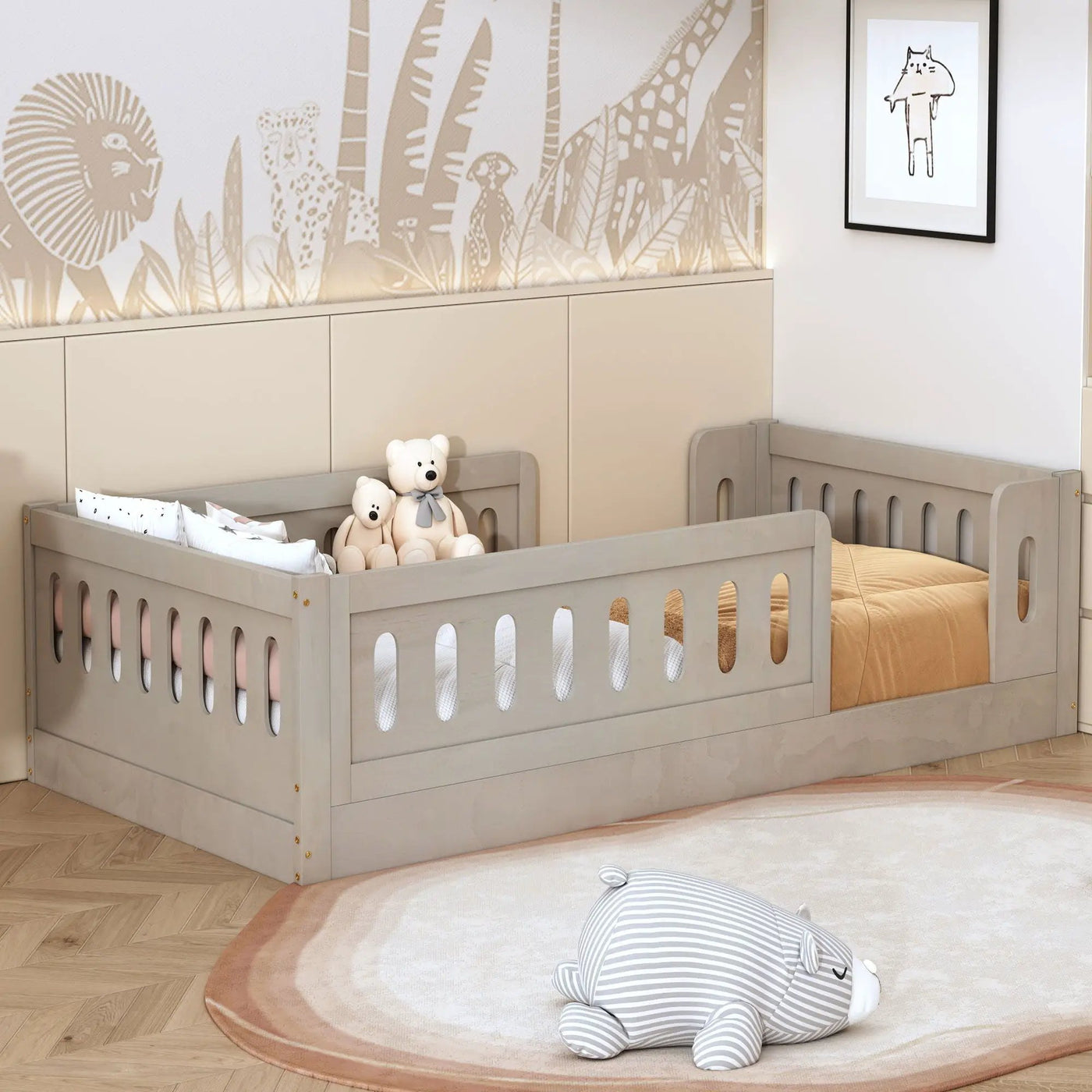 Platform Bed With Guardrail by HouseOfZazla