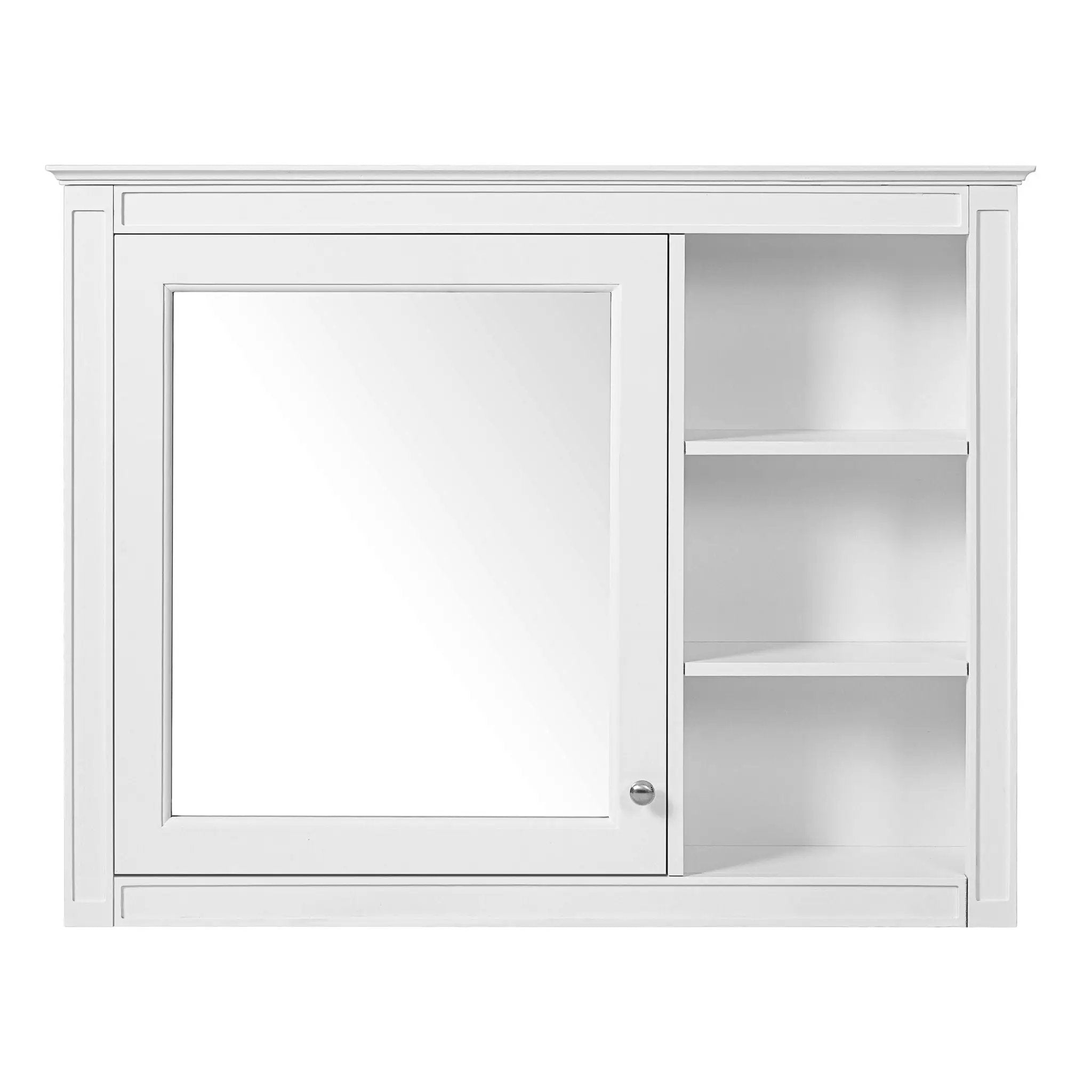Wall Mounted Medicine Cabinet With Mirror, Adjustable Shelf - White by Unique Piece Furniture