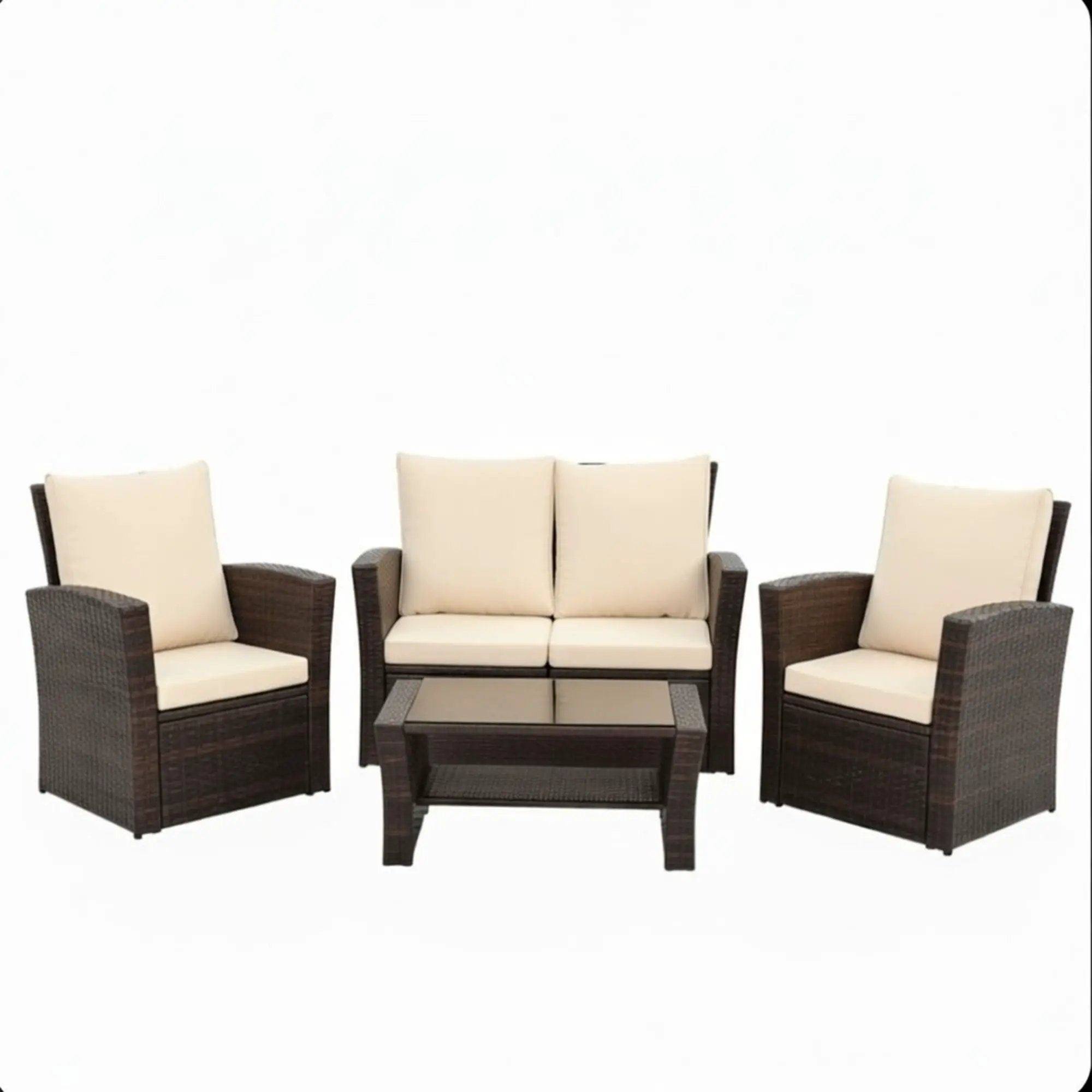 Modern Patio Set With Table And Cushions