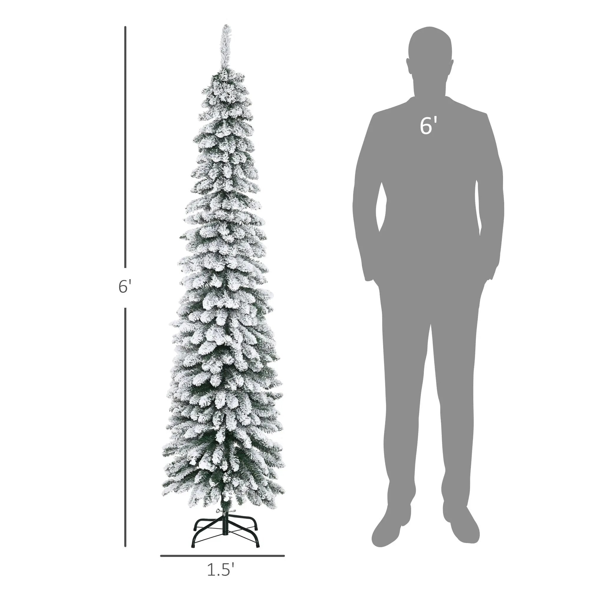 HOMCOM 6' Tall Unlit Snow Flocked Artificial Christmas Tree by HouseOfZazla