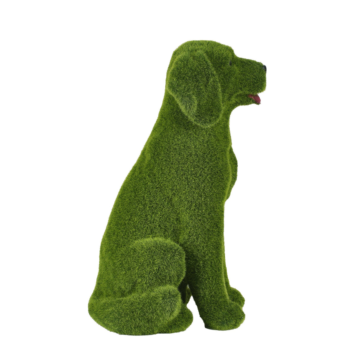 Flocked Resin Dog Garden Statue with Weatherproof Finish - Green, photo 3 of 10