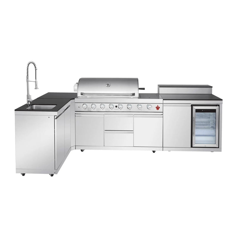 Outdoor Kitchen Island with 6+1 Burner Propane Gas BBQ Grill by HouseOfZazla