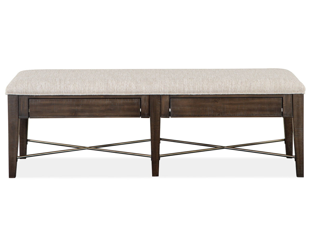 Westley Falls - Bench With Upholstered Seat - Graphite, photo 2 of 7