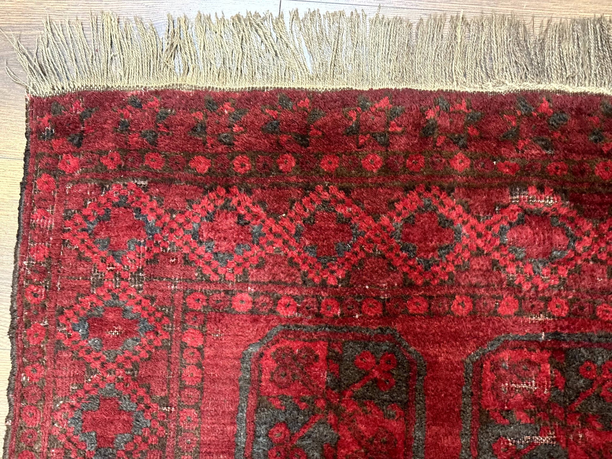 Afghan Turkoman Bokhara Bashir Rug 3x6, Red by Jewel Rugs