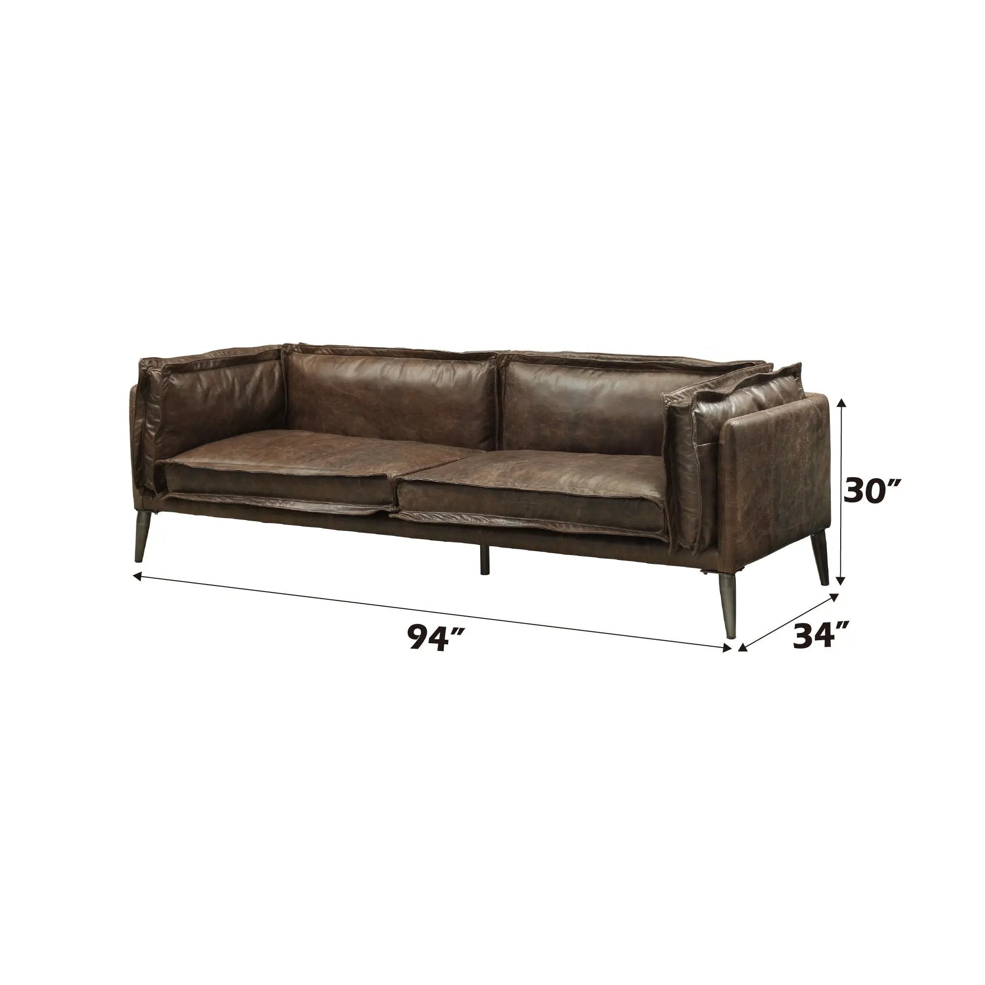 Porchester - Sofa - Distress Chocolate Top Grain Leather by Unique Piece Furniture