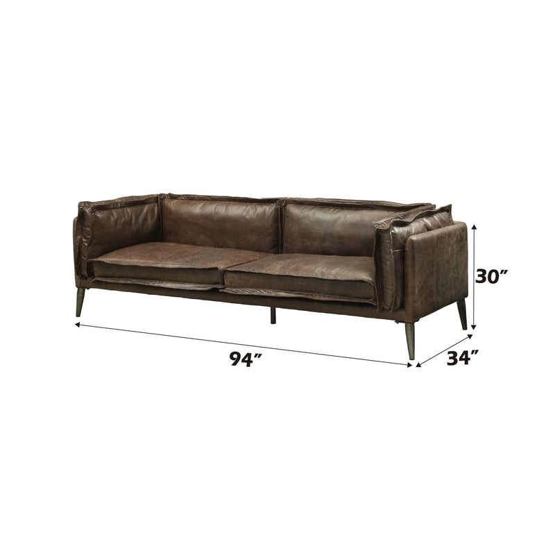 Porchester - Sofa - Distress Chocolate Top Grain Leather by Unique Piece Furniture