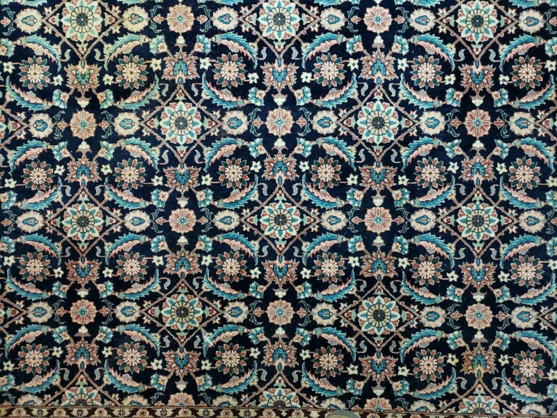 Square Indo Persian Rug 6x6, Hand Knotted, Wool, Allover Pattern by Jewel Rugs