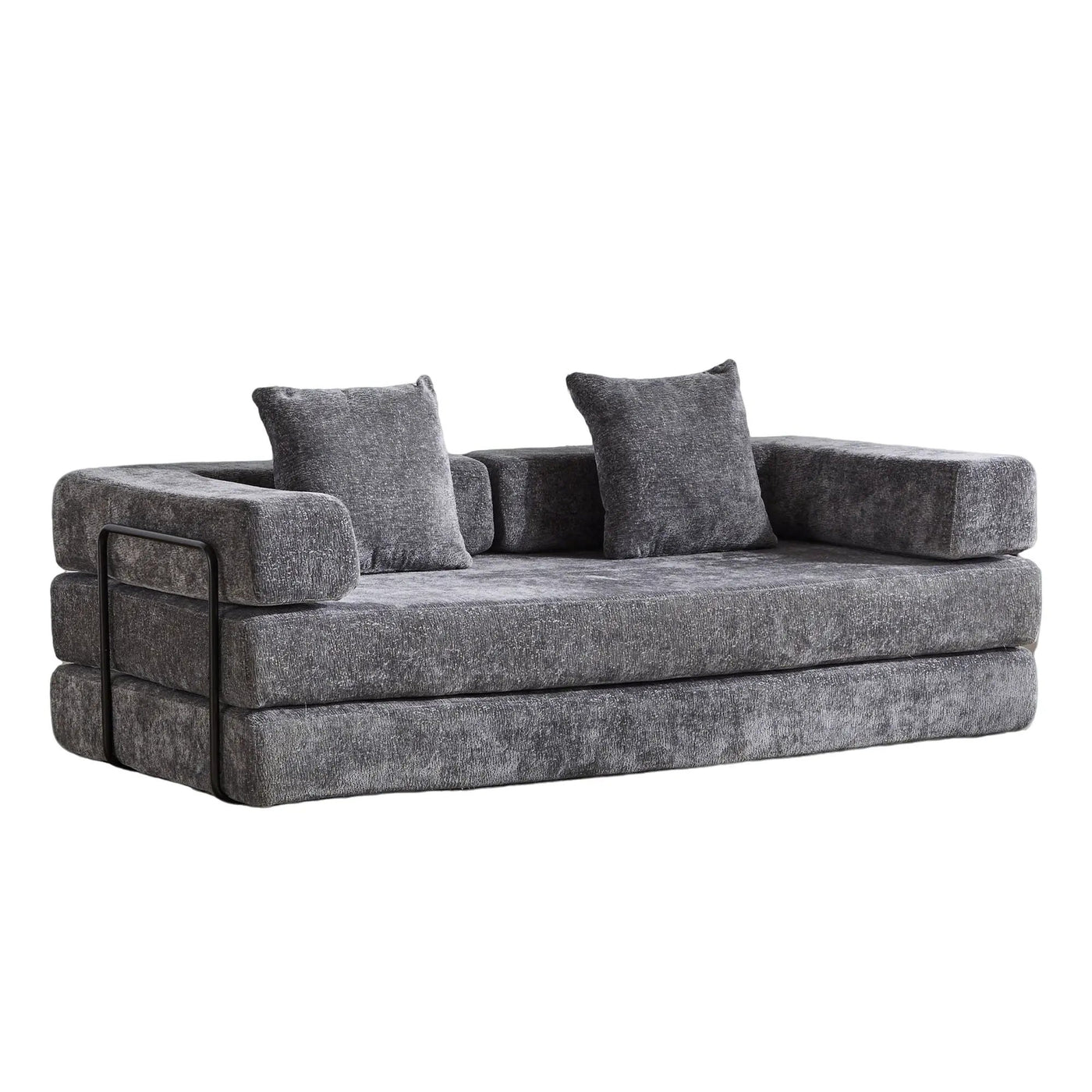 Convertible Floor Sofa Bed With Pillow Back Support Armrest by HouseOfZazla