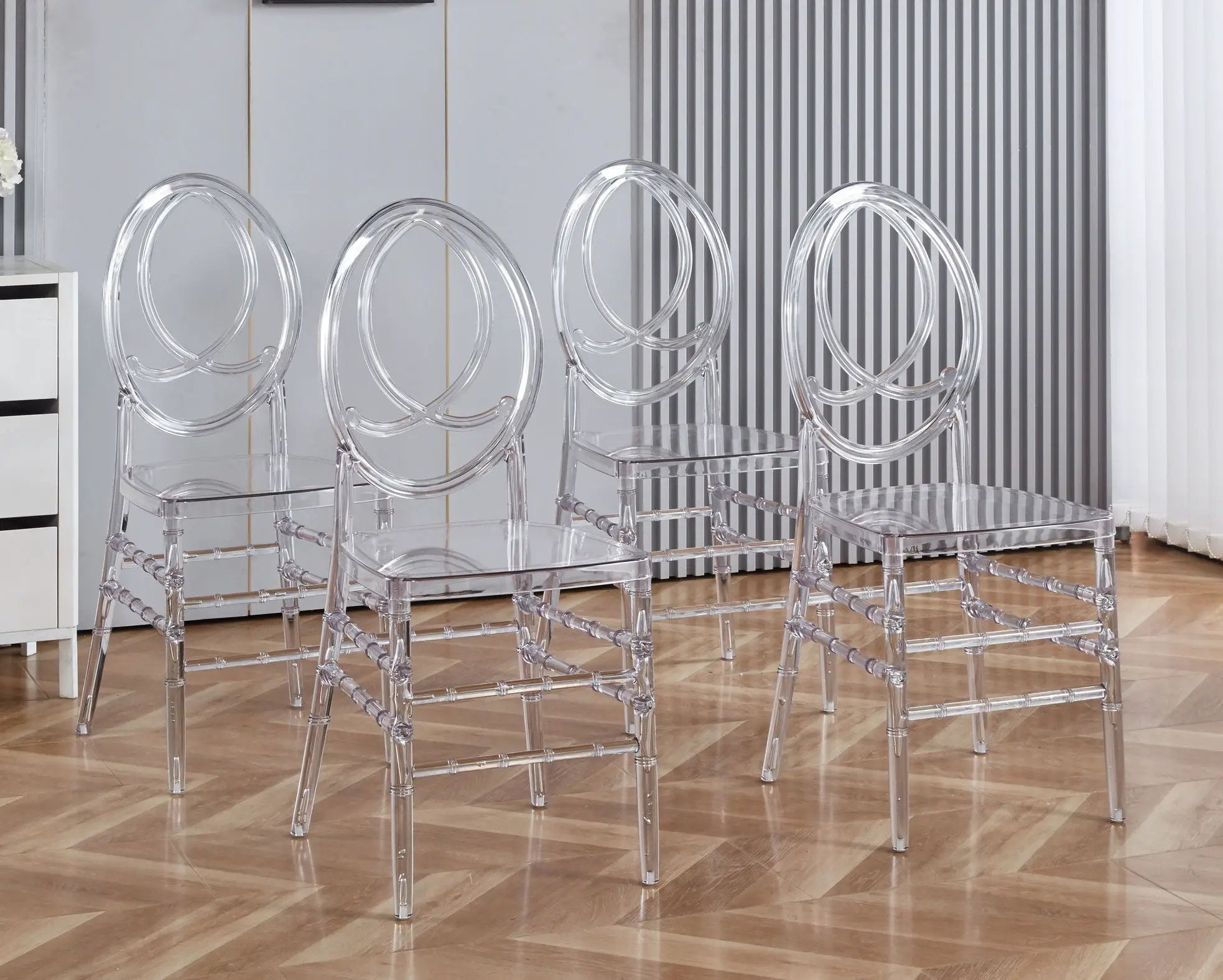 Dining Chair, Plastic Seat, Welding Chair (Set of 4) - Transparent by HouseOfZazla
