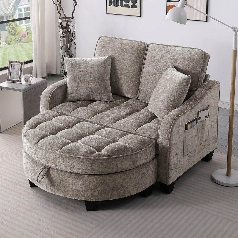 Two-Seater Sofa with Chaise Longue by HouseOfZazla