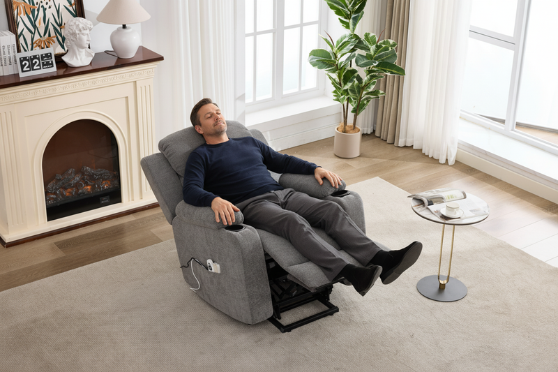 Infinite Position Power Lift Recliner Chair with Massage and Heating by HouseOfZazla