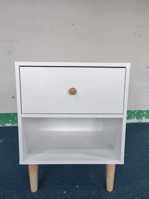 23.22"H Wooden Nightstand with One Drawer and Shelf by HouseOfZazla