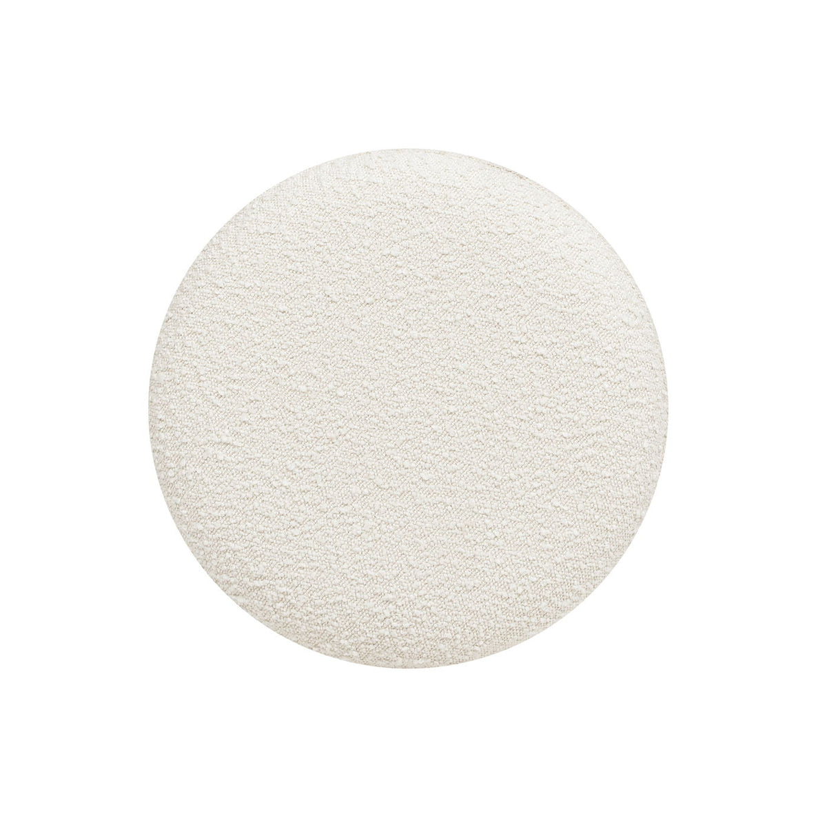 Round Upholstered Ottoman with Handmade Artisanal Quality - White, photo 5 of 12
