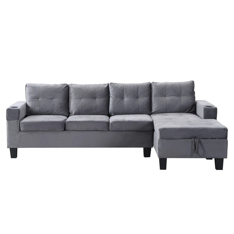 Modern Sectional Sofa Set With L Shape Chaise Lounge And Storage by Unique Piece Furniture