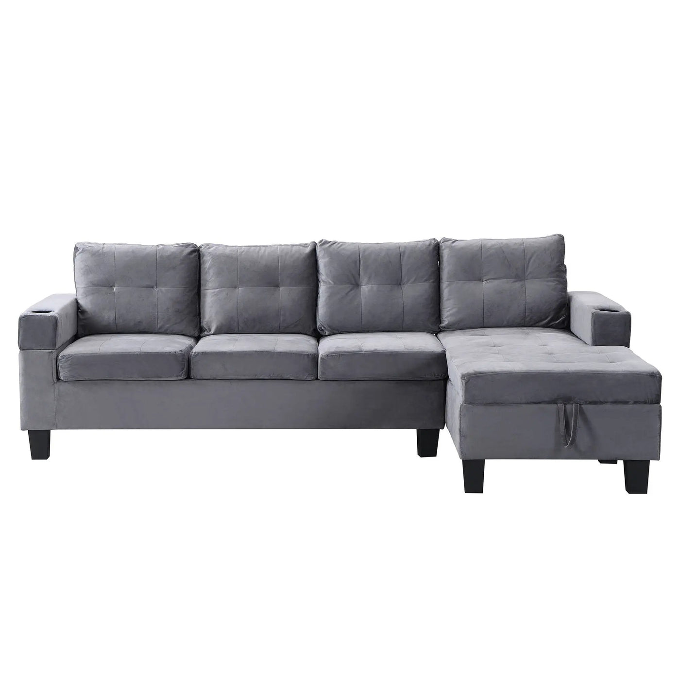 Modern Sectional Sofa Set With L Shape Chaise Lounge And Storage by HouseOfZazla