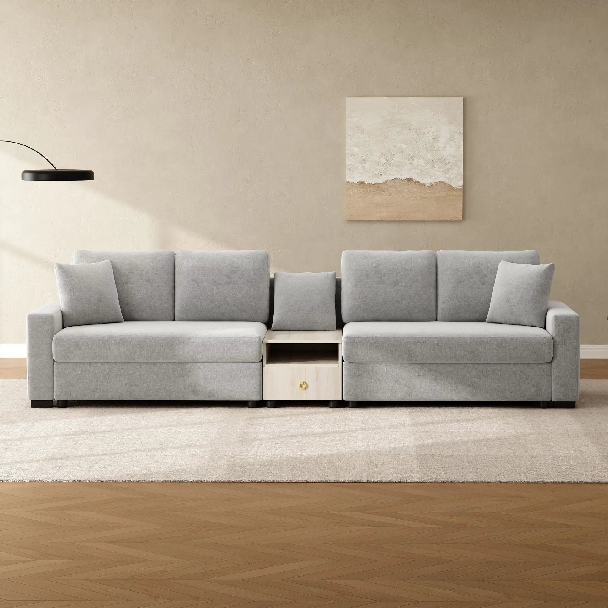 Modular Sofa Couch With Storage Armrest And Center Console by HouseOfZazla