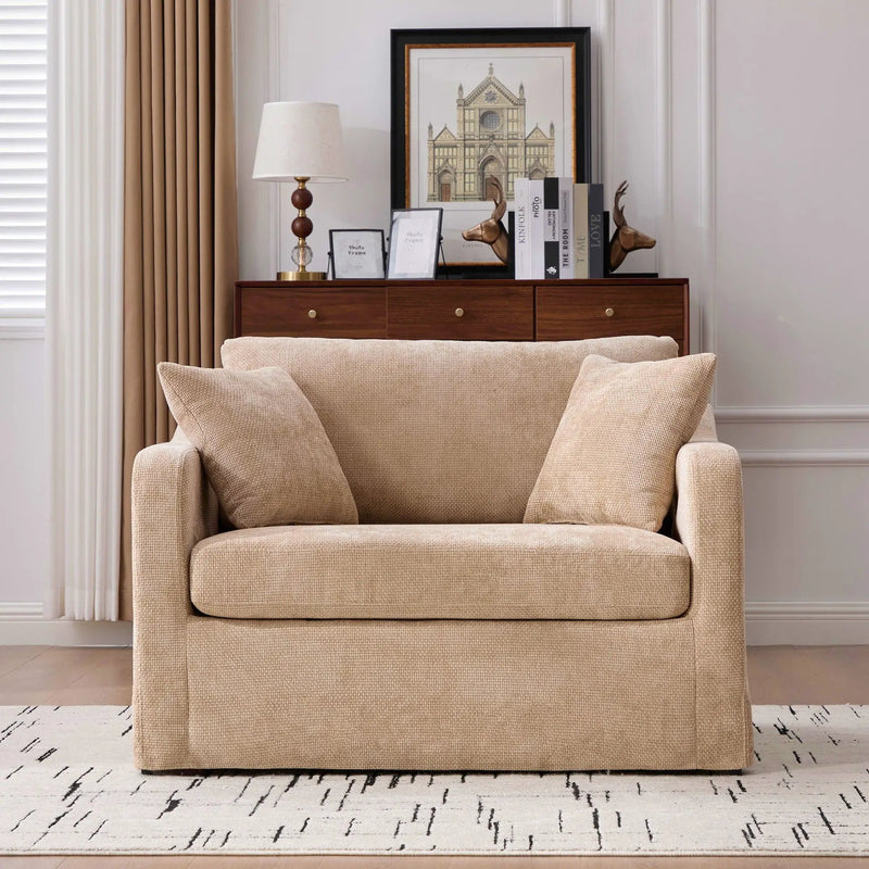 Farmhouse Accent Chair With 2 Bolster Pillows by Unique Piece Furniture