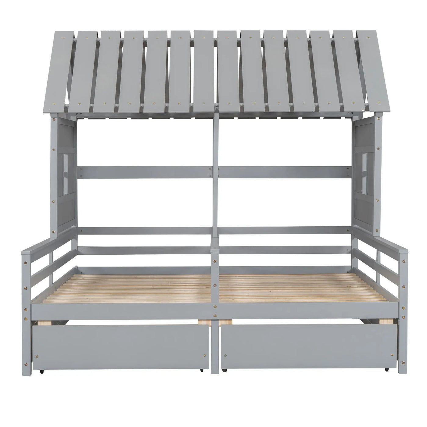 House Platform Beds With 2 Drawers, Side By Side Design by HouseOfZazla
