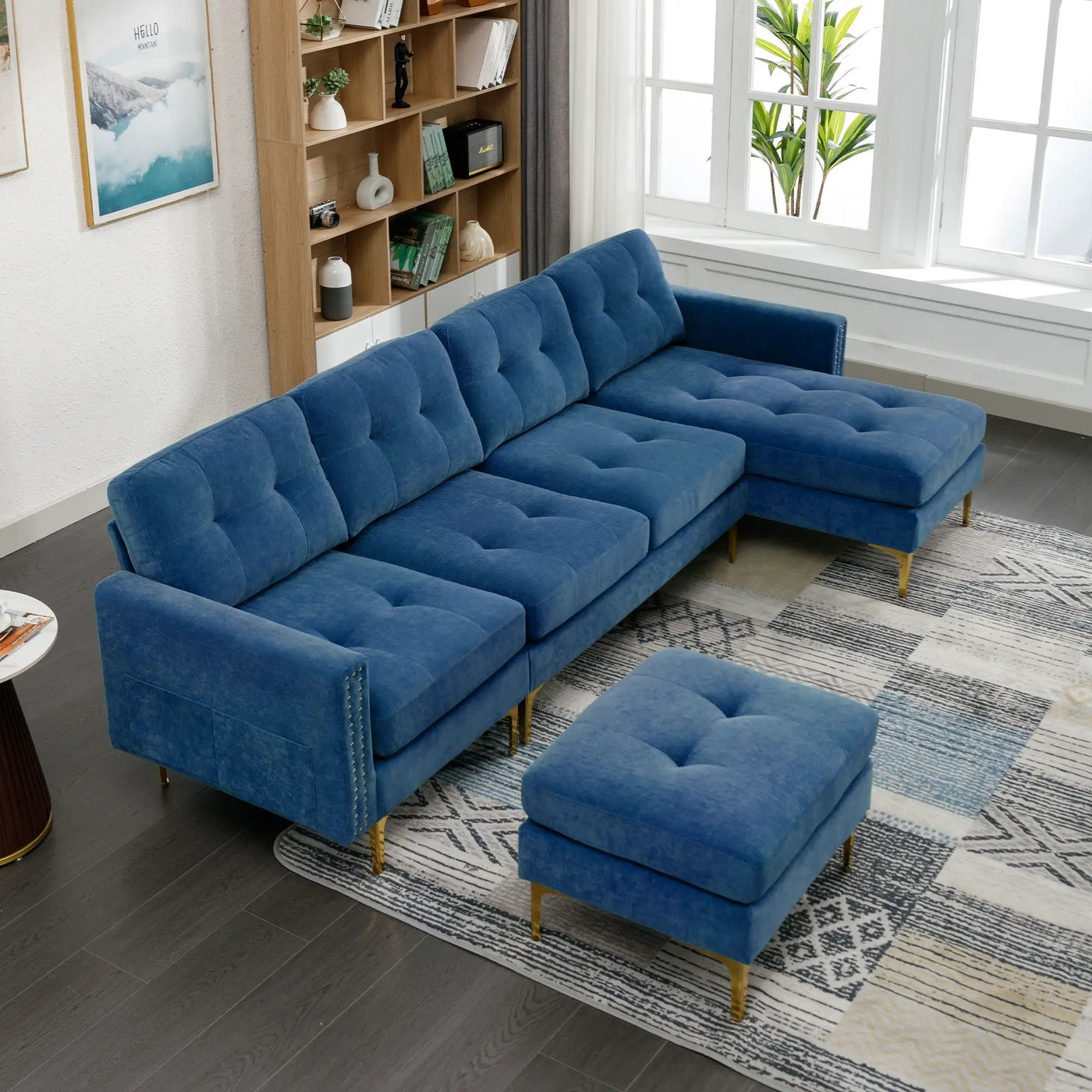 Modern L - Shape Convertible Sectional Sofa With Movable Ottoman by HouseOfZazla