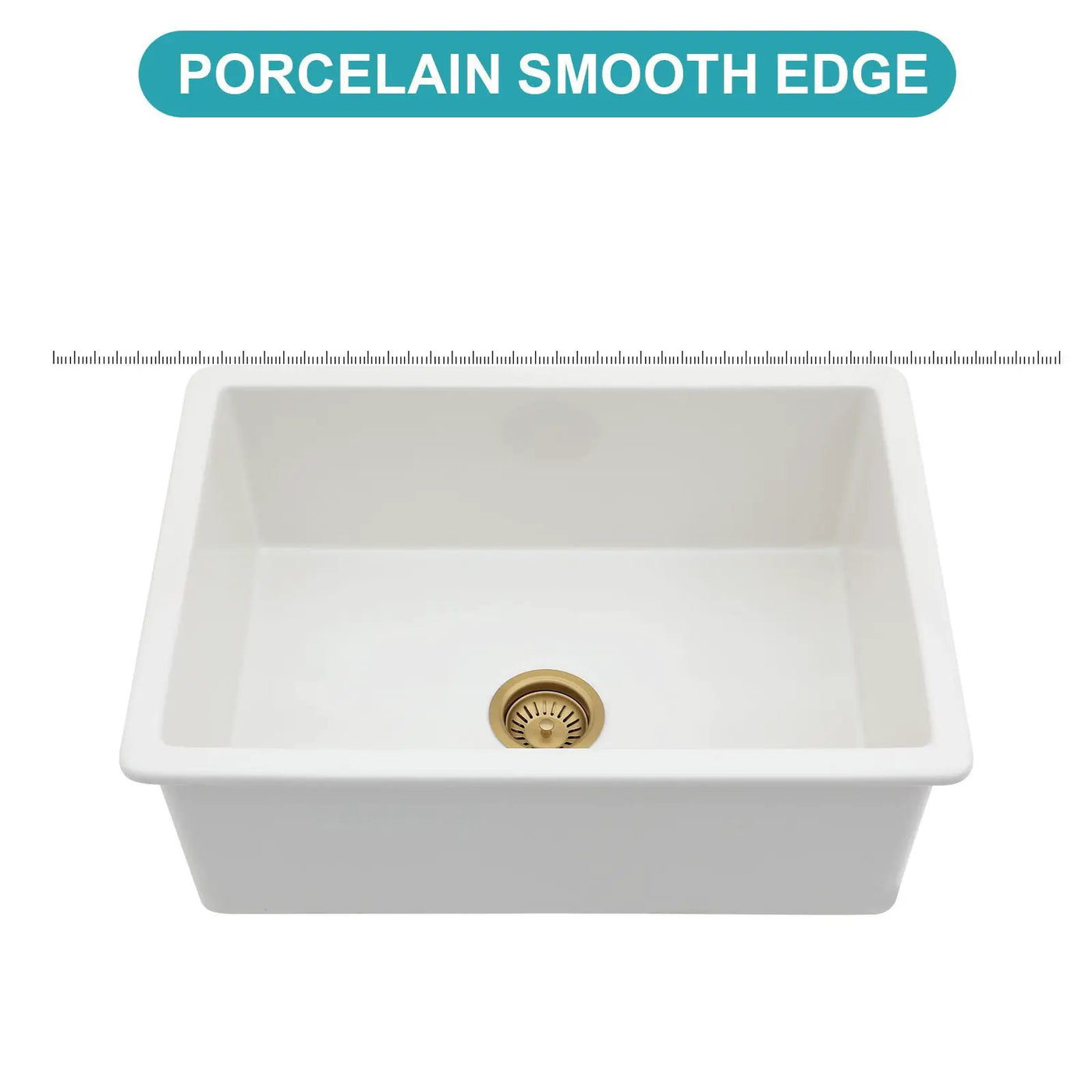 Undermount Single Bowl Ceramic Kitchen Sink, Dual Mount by HouseOfZazla