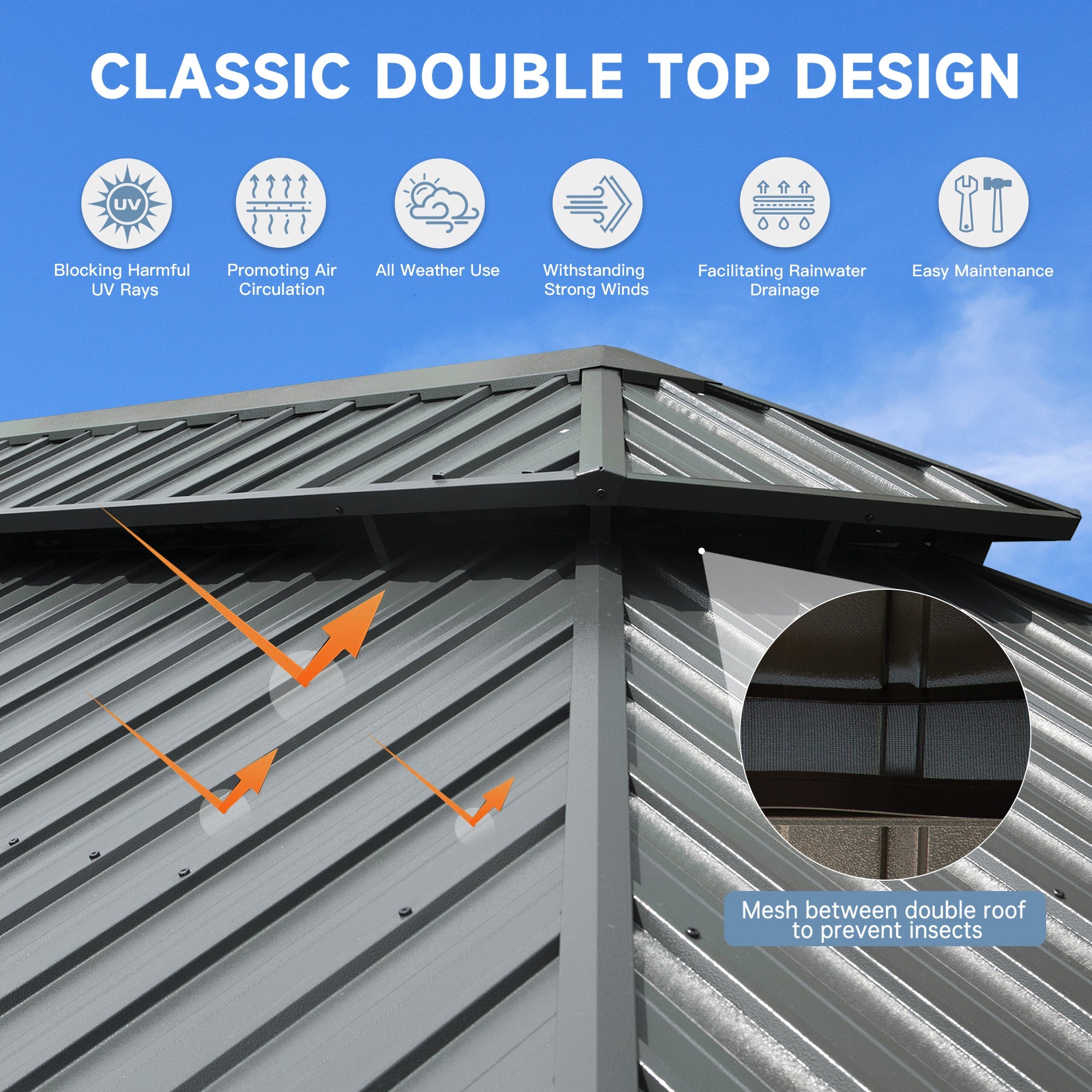 14' x 20' Hardtop Gazebo Outdoor Metal Gazebo Canopy by HouseOfZazla