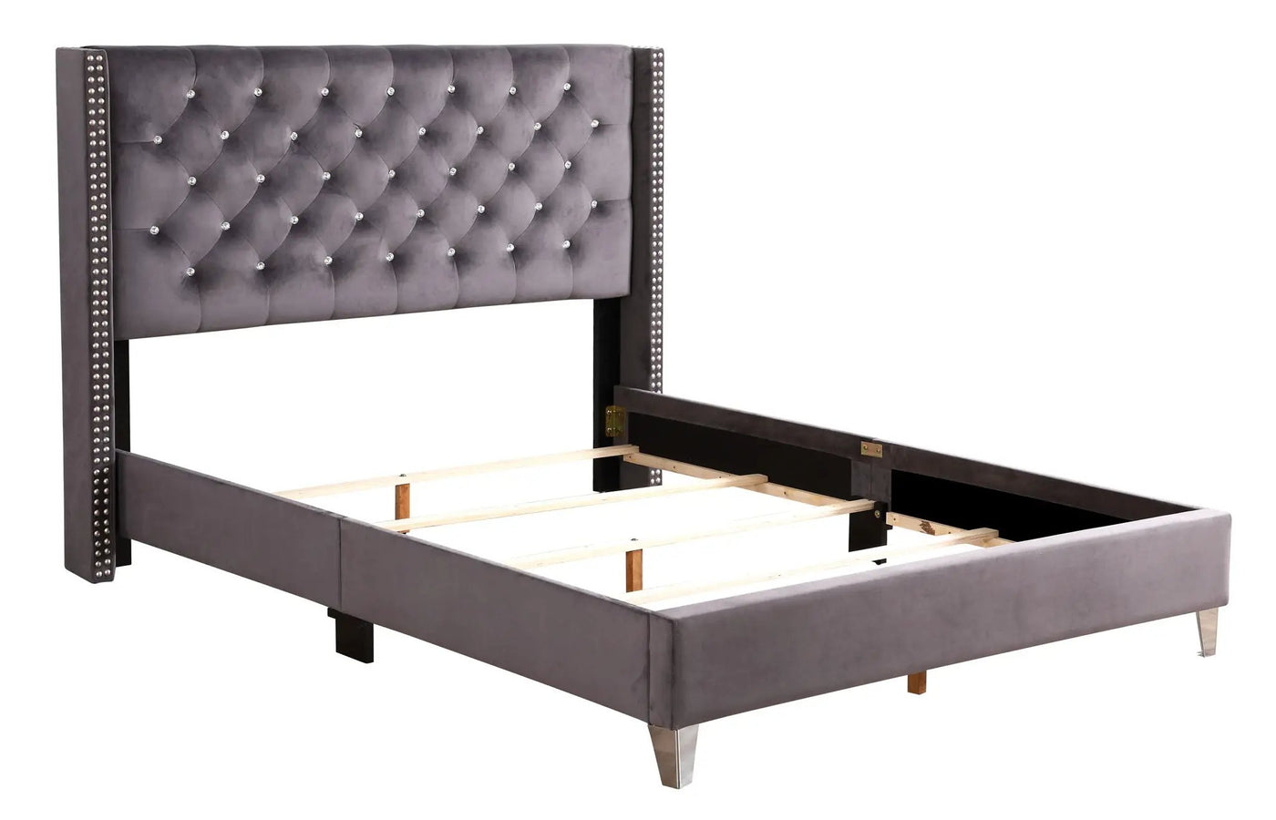 Upholstered Nailhead Trim Chic Bed by HouseOfZazla