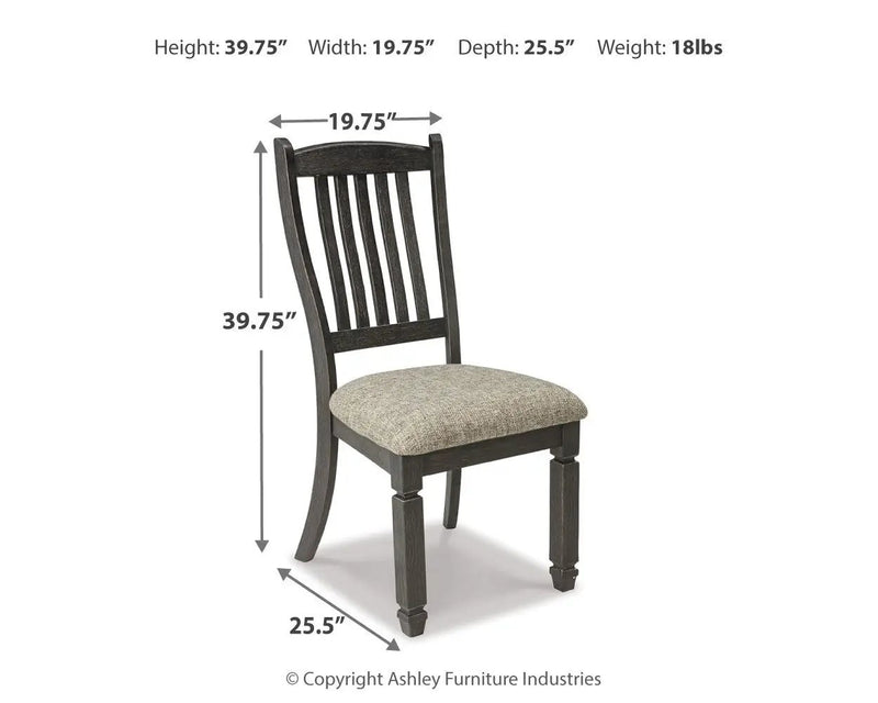 Tyler Creek - Dining UPH Side Chair (Set of 2) - Slatback - Black / Grayish Brown by Unique Piece Furniture