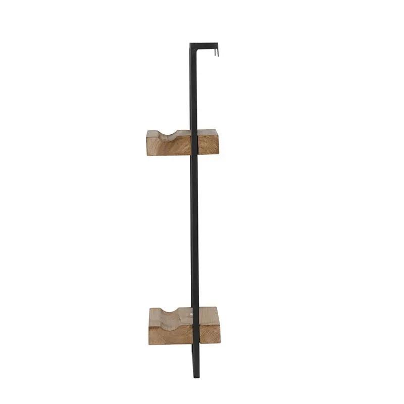 Wall Shelf With Two Shelves - Black Brown by HouseOfZazla