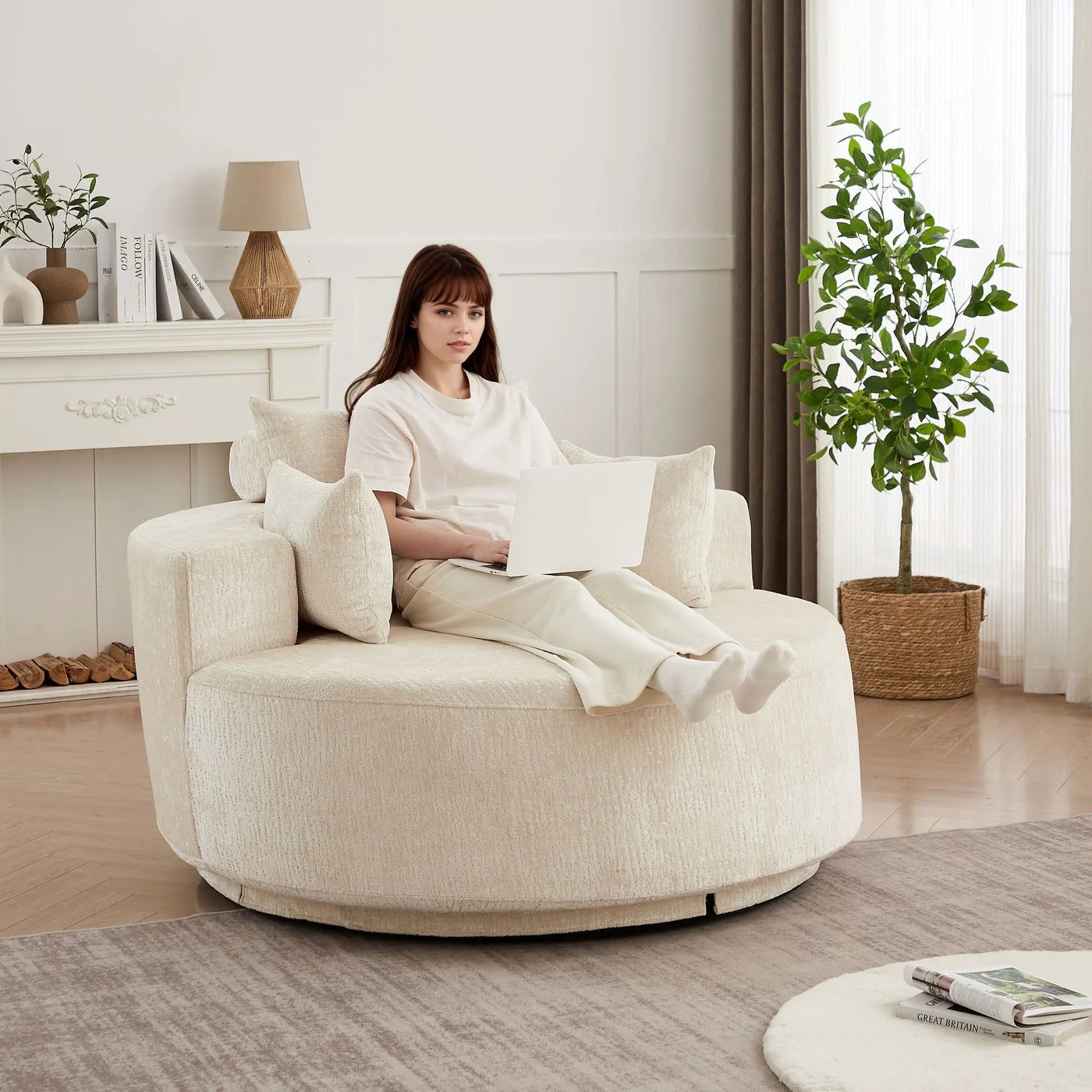 Single 360 Degree Swivel Chair For Living Room by HouseOfZazla