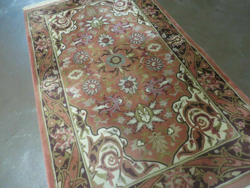 Chinese Wool Rug 3x5 Vintage Handmade Oriental Carpet Floral Medallion by Jewel Rugs