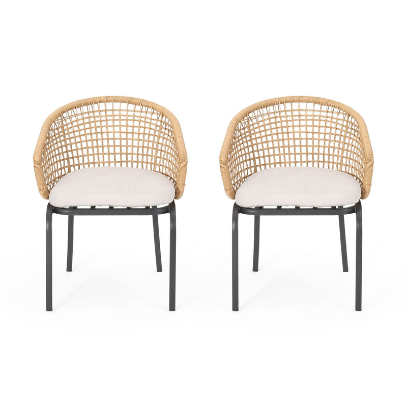 Outdoor Wicker Chair with Powder Coated Iron Legs by HouseOfZazla
