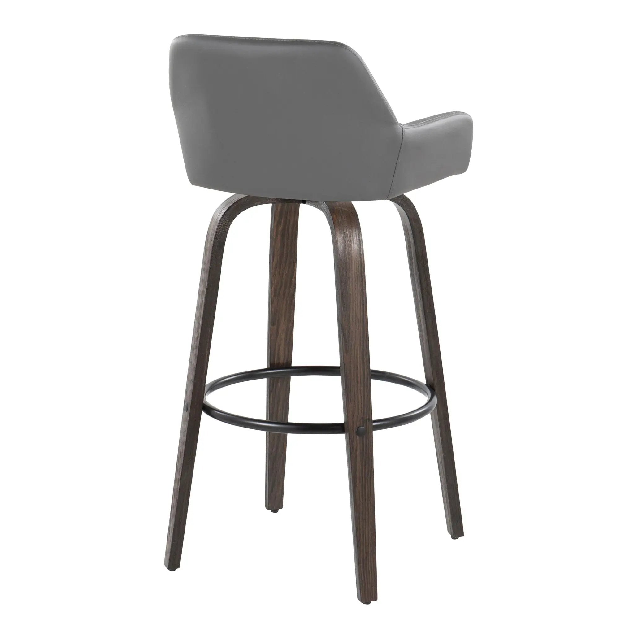 Daniella - Contemporary Fixed Height, Barstool With Swivel With Round Footrest (Set of 2) by Unique Piece Furniture