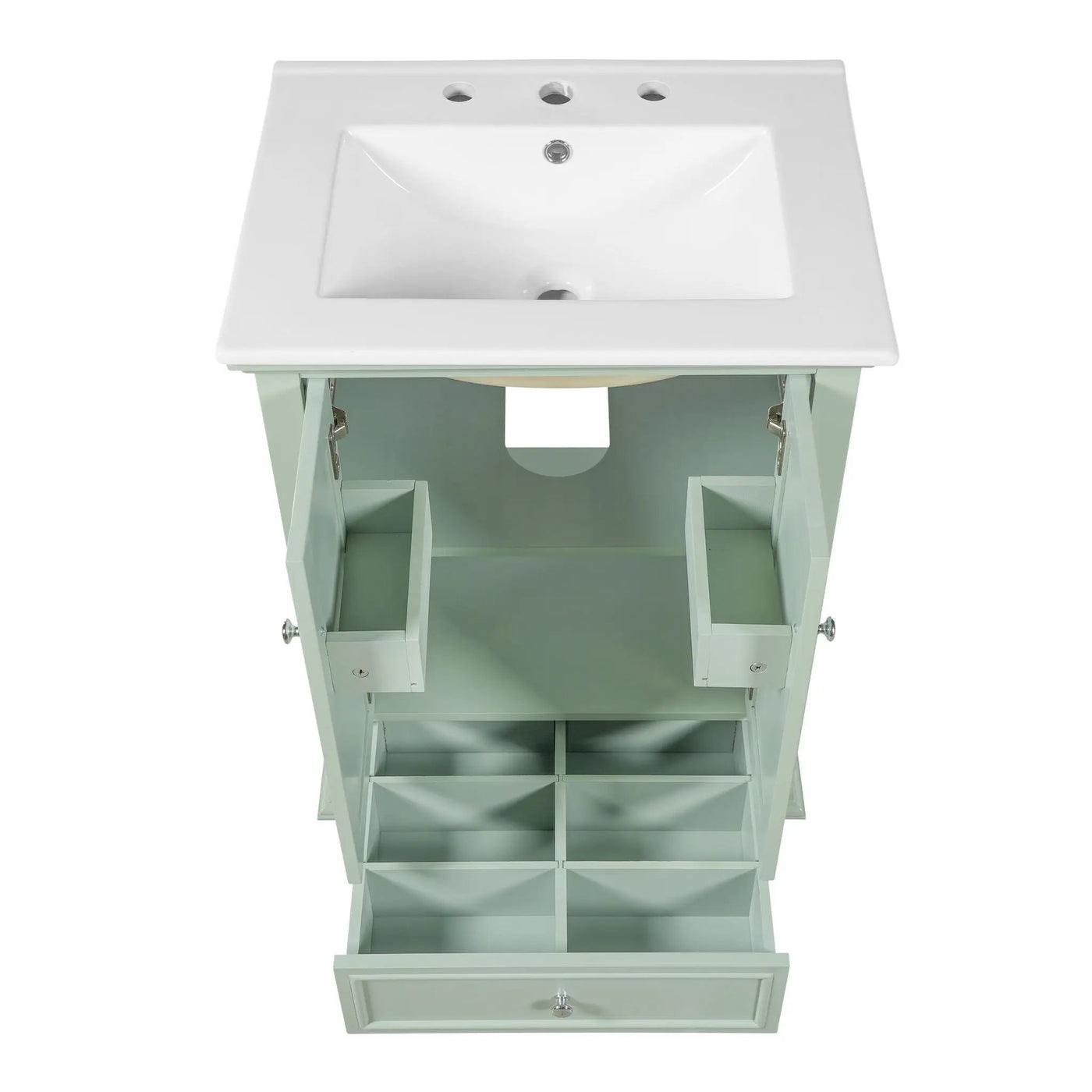 Modern Bathroom Vanity With Sink, Cabinet With Drawer And Dividers, Rectangular Storage Unit by HouseOfZazla