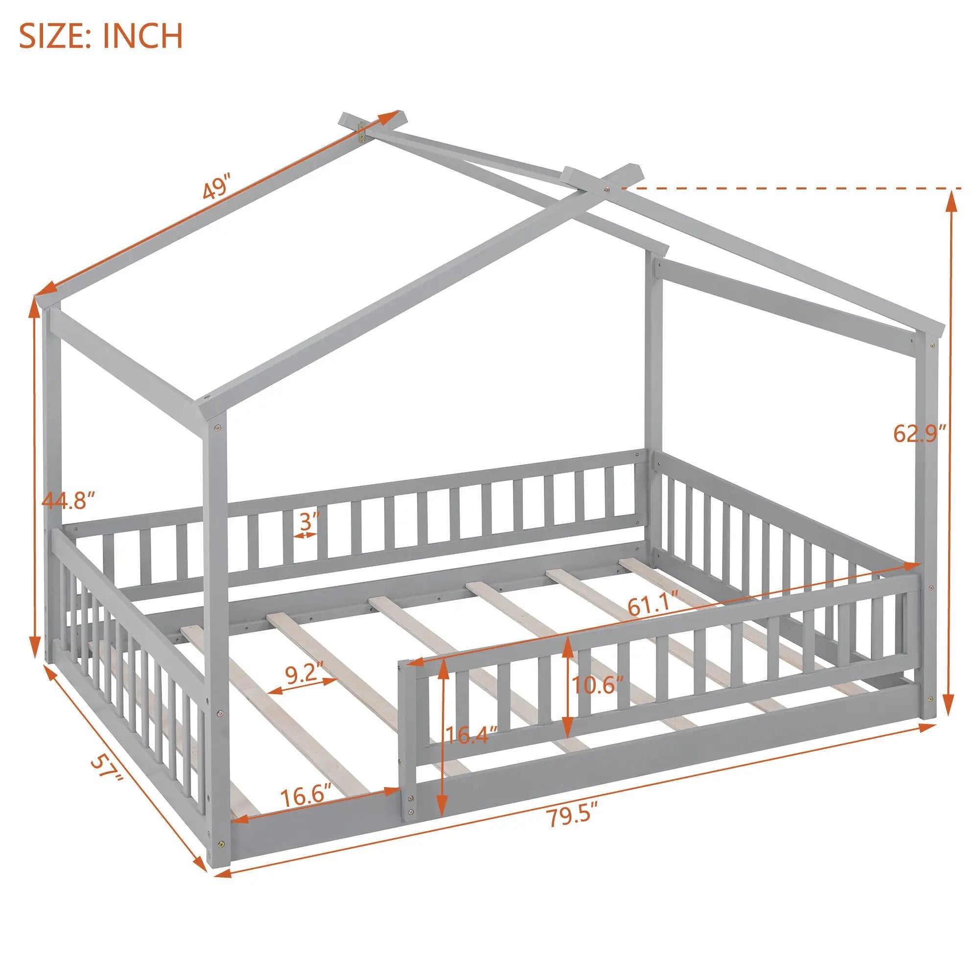 Bed House Bed Frame With Fence by Unique Piece Furniture