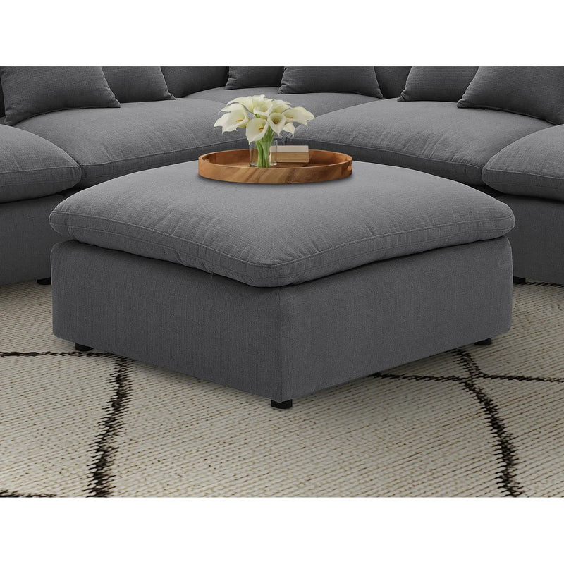 Greeley - Upholstered Square Ottoman With Cushion - Charcoal by HouseOfZazla