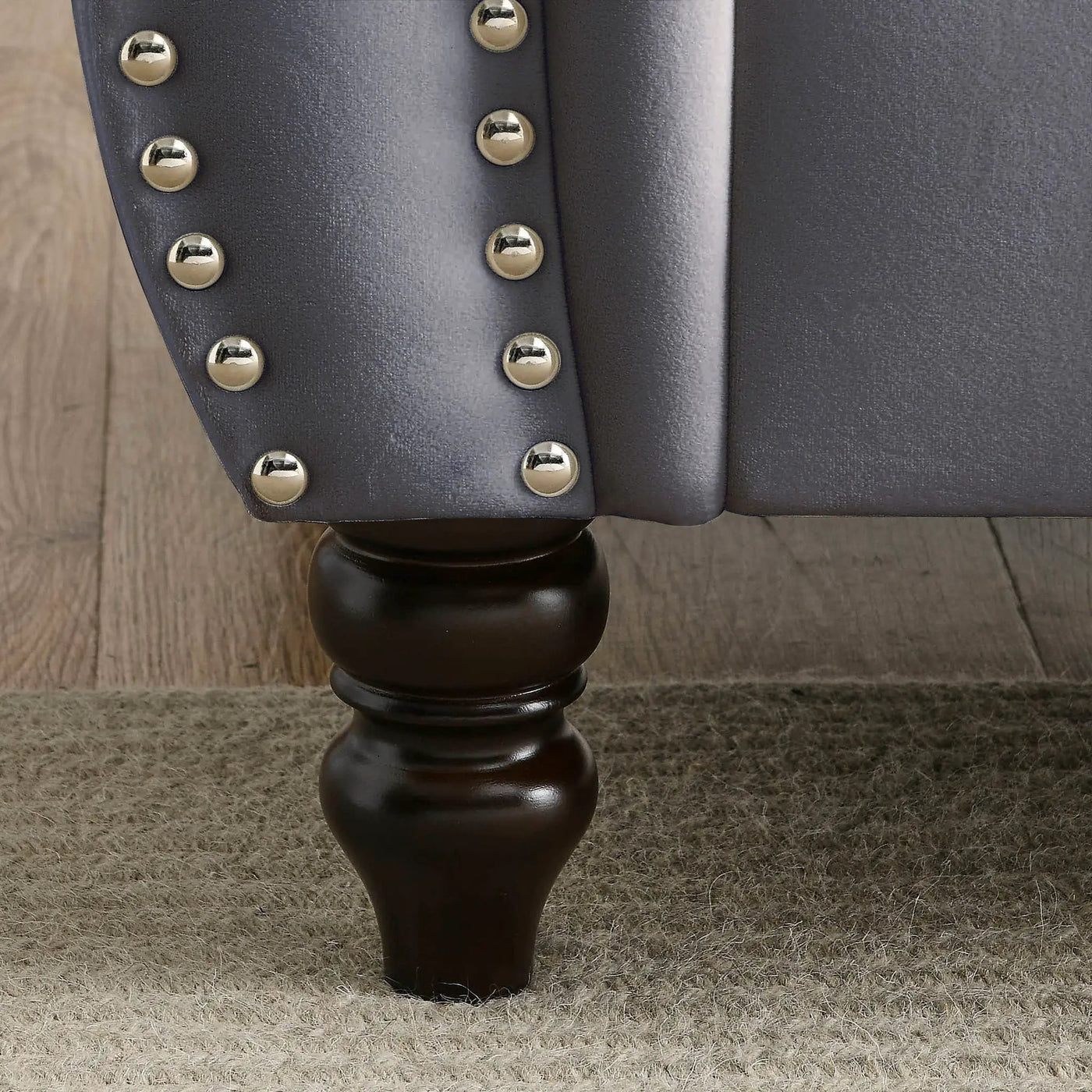 Chesterfield Sofa With Rolled Arms And Nailhead Trim by HouseOfZazla
