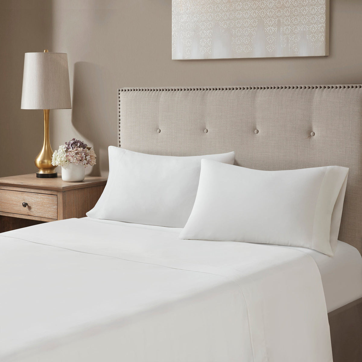 12 Piece Jacquard Comforter Set with Bed Sheets - Khaki Cal King, photo 6 of 10