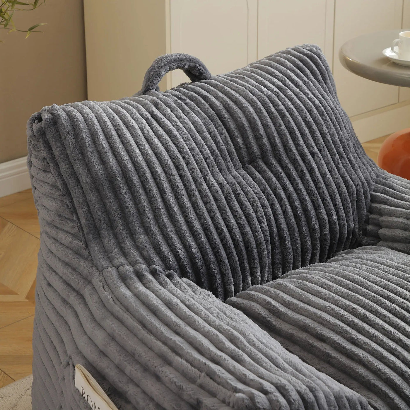 Giant Bean Bag Chair With Armrests And Footstool by HouseOfZazla