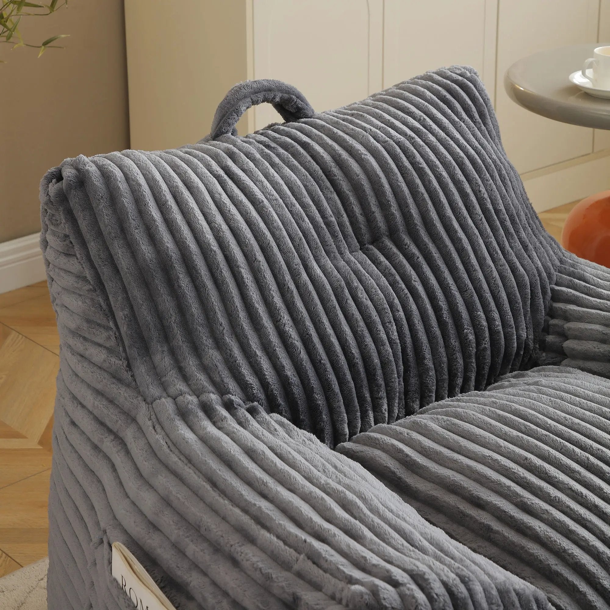 Giant Bean Bag Chair With Armrests And Footstool by Unique Piece Furniture